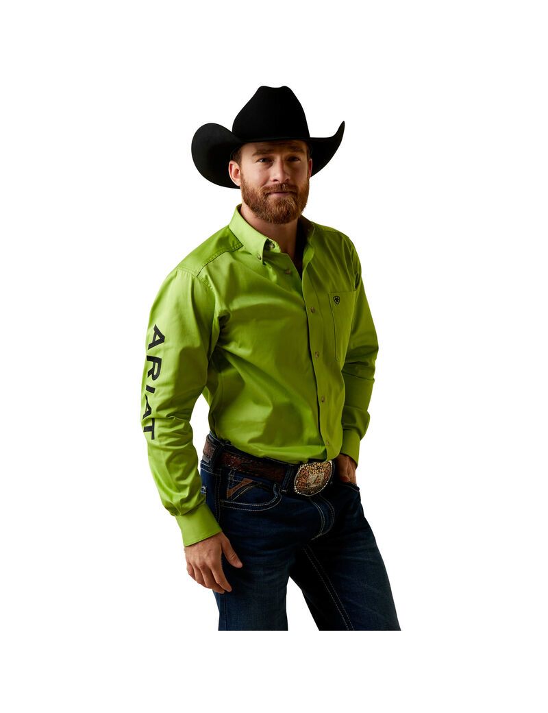 Chemises De Costume Ariat Team Logo Twill Fitted Vert Homme | SOZ-24669321