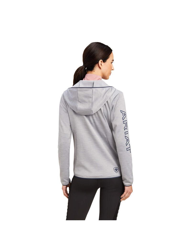 Sweat à Capuche Ariat Byron Full Zip Grise Femme | ESS-38365386