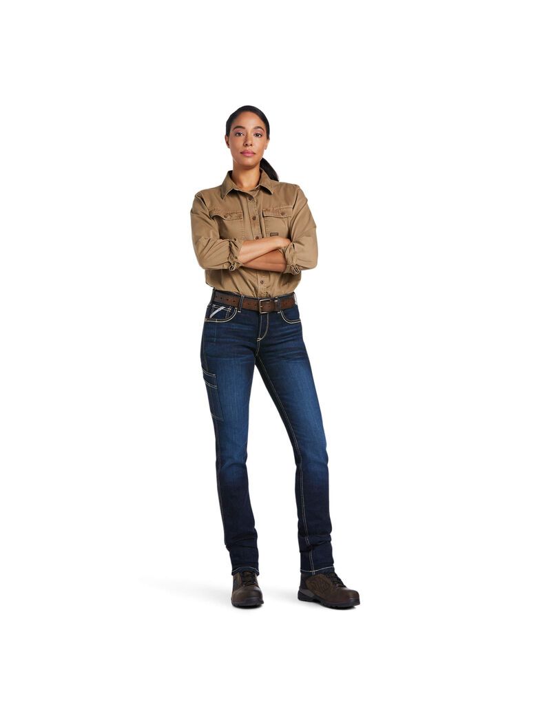 Vêtements De Travail Ariat Rebar Perfect Rise Travail Flex Riveter Slim Leg Jeans Multicolore Femme | VIW-58069377