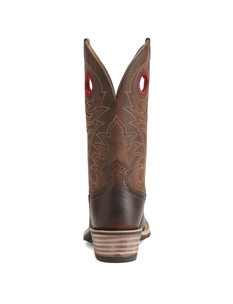 Bottes Western Ariat Heritage Roughstock Larges Square Embout Marron Homme | WCR-60581279