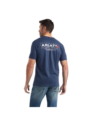 T Shirts Ariat Horizontal Bleu Marine Homme | DCR-97685545