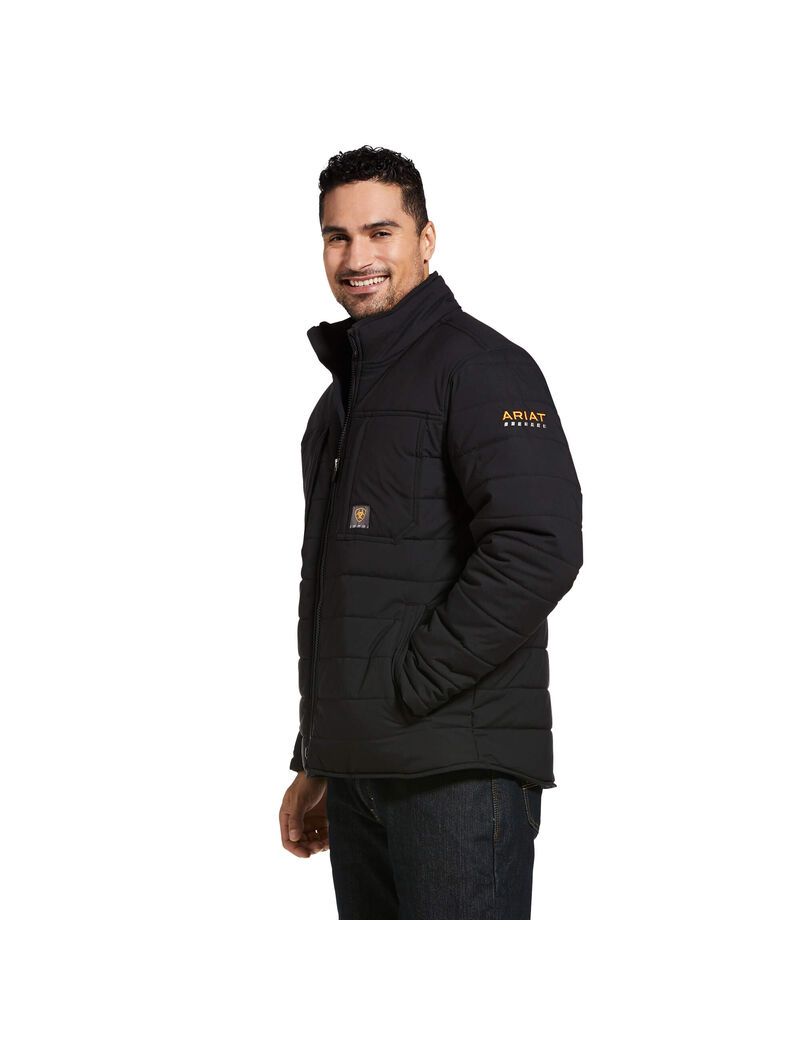 Vestes Ariat Rebar Valiant Stretch Tela D'eau Resistant Insulated Noir Homme | XWH-97684975