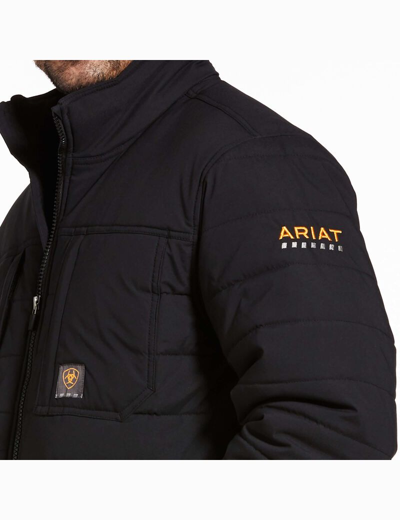 Vestes Ariat Rebar Valiant Stretch Tela D'eau Resistant Insulated Noir Homme | XWH-97684975