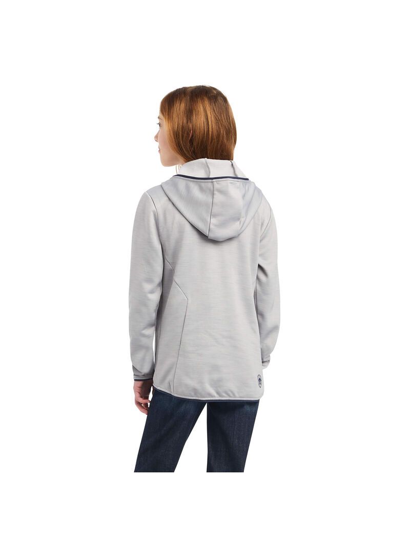 Sweat à Capuche Ariat Byron Full Zip Grise Enfant | MOH-50147187