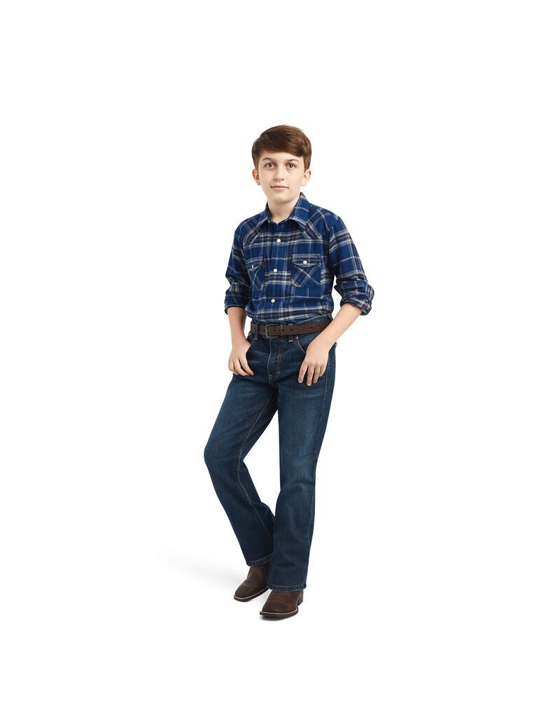 Chemises De Costume Ariat Holcombe Retro Fit Bleu Enfant | DLG-98529583