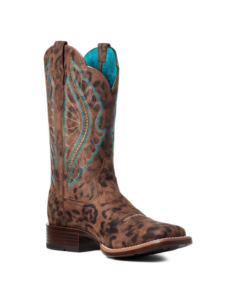 Bottes Western Ariat Primetime Leopard Femme | FQJ-98464387