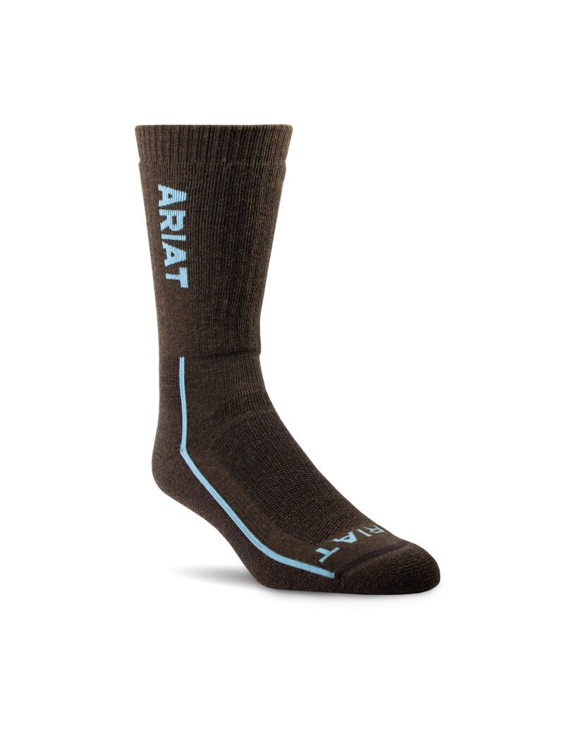 Vêtements De Travail Ariat Heavyweight Merino Laine Steel Embout Performance Travail Socks Marron Femme | PGS-60698656