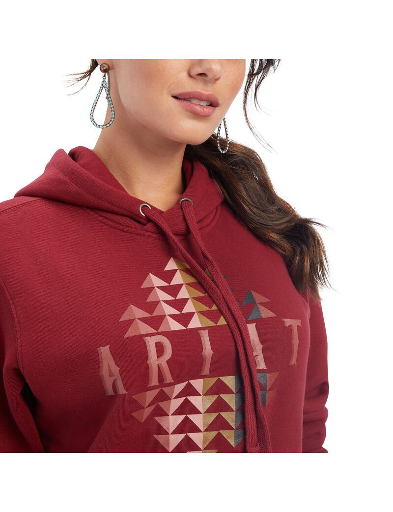 Sweat à Capuche Ariat REAL Beartooth Rouge Foncé Femme | YCS-19003876