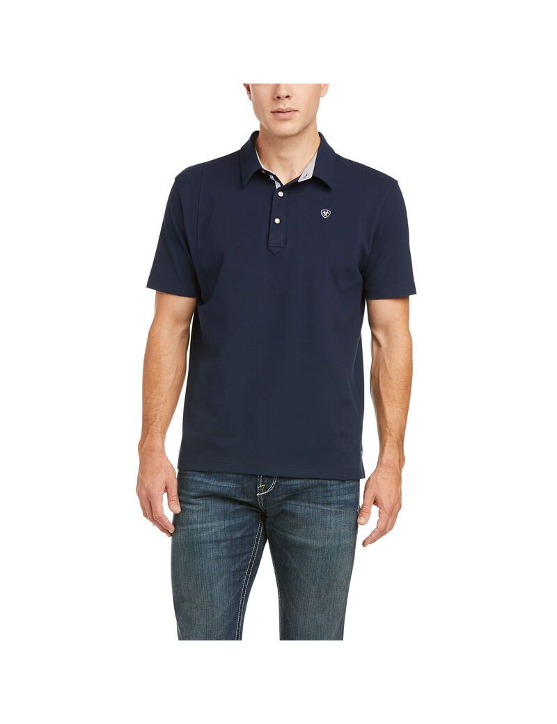 Polos Ariat Medal Bleu Marine Homme | ECF-54773599