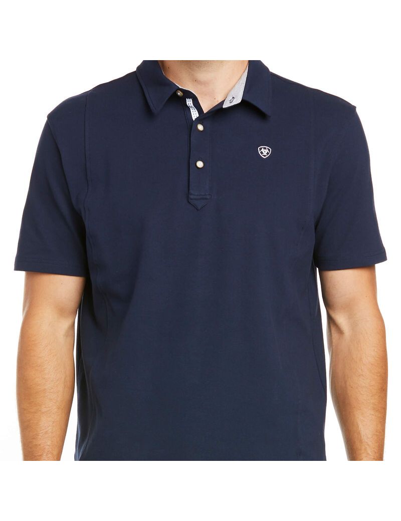 Polos Ariat Medal Bleu Marine Homme | ECF-54773599