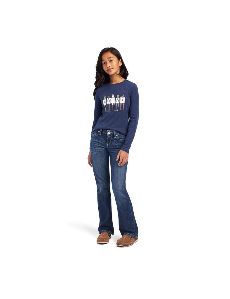 T Shirts Ariat Fan Club Bleu Marine Enfant | RWS-13182973