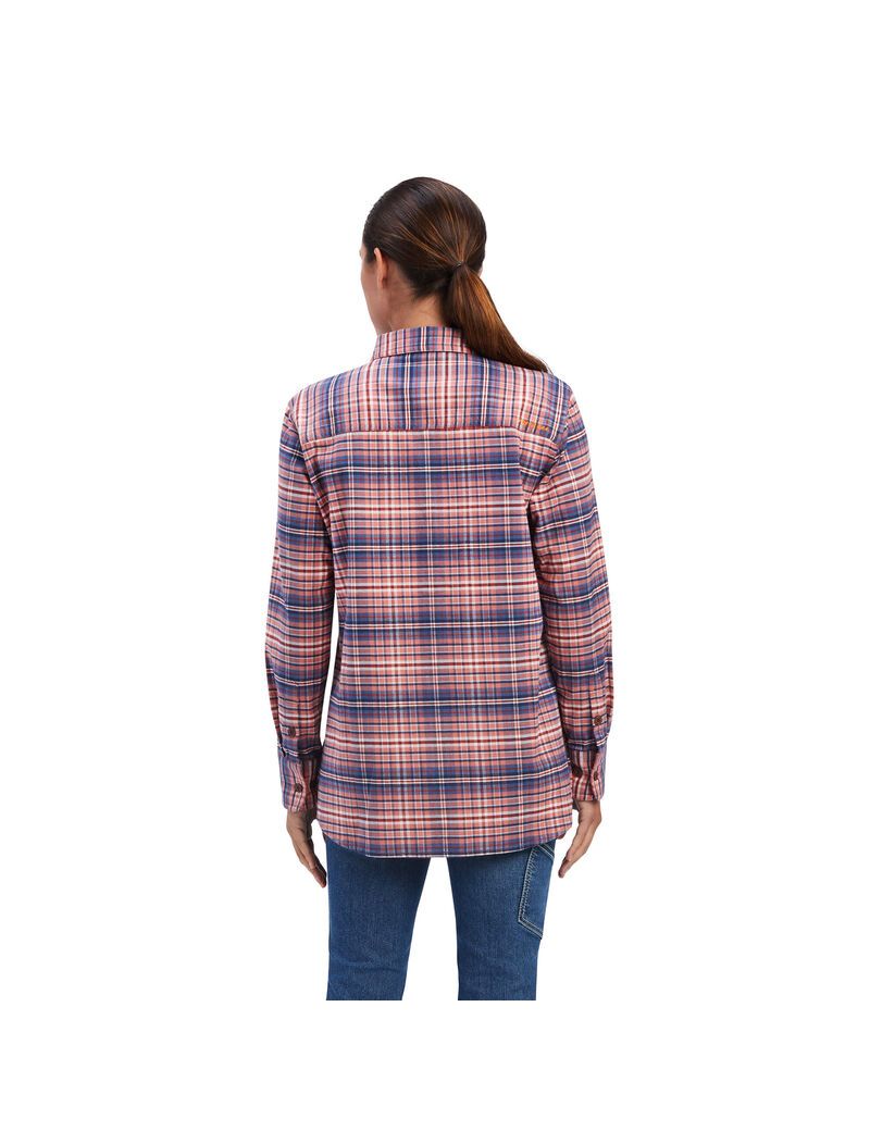 Vêtements De Travail Ariat Rebar Flannel DuraStretch Travail Shirts Rose Femme | IVK-93754664