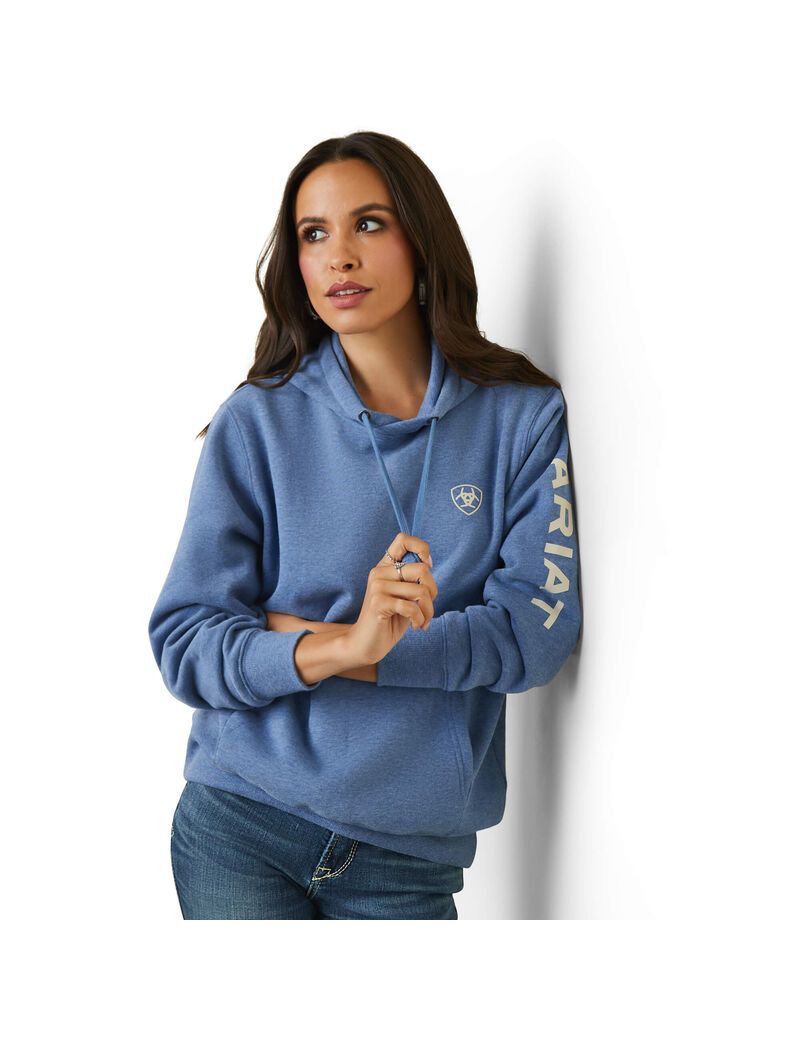 Sweat à Capuche Ariat Logo Bleu Femme | FLI-91843401