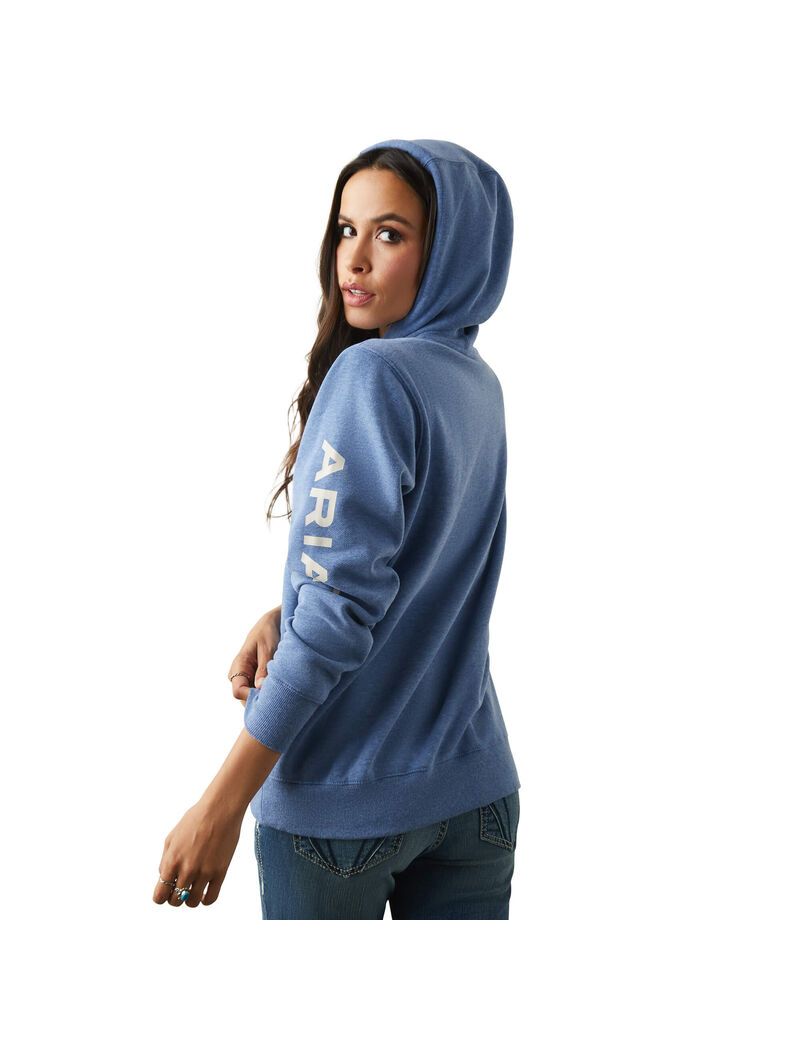 Sweat à Capuche Ariat Logo Bleu Femme | FLI-91843401