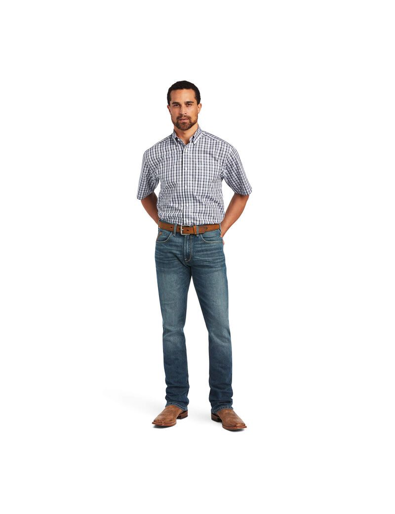 Chemises De Costume Ariat Wrinkle Free Yash Classiche Fit Blanche Homme | UCT-65886465