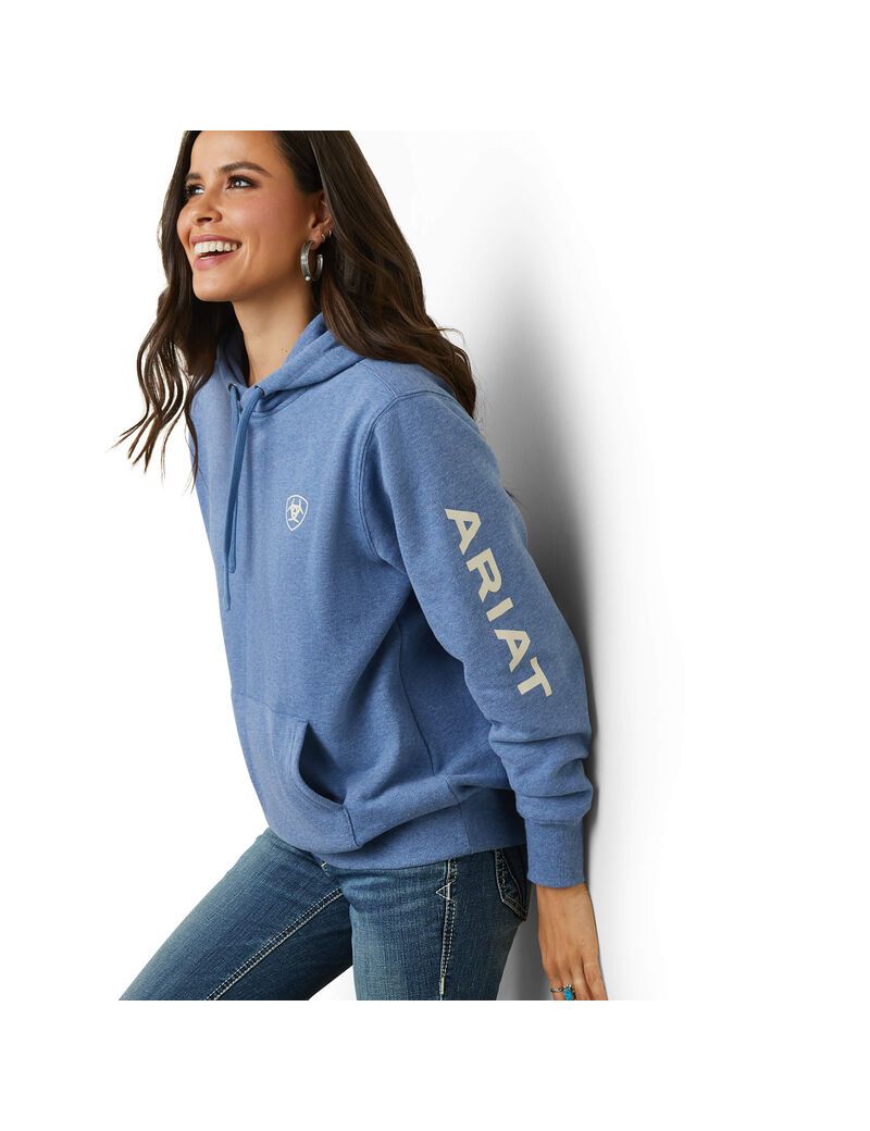 Sweat à Capuche Ariat Logo Bleu Femme | FLI-91843401