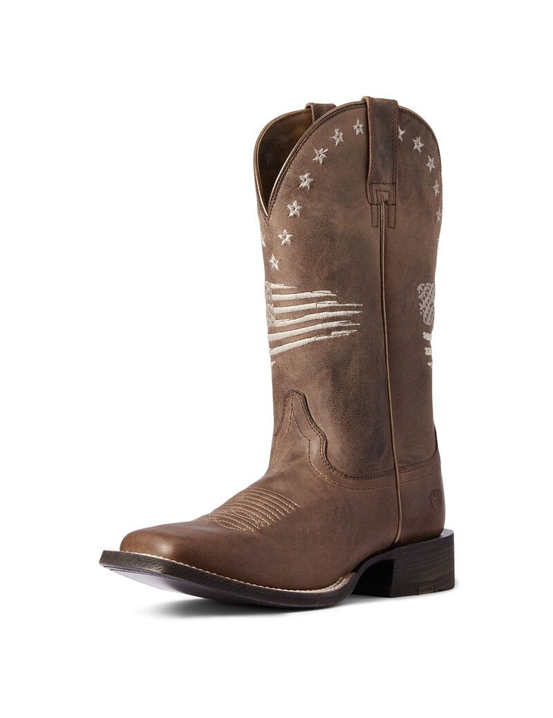 Bottes Western Ariat Circuit Patriot Marron Femme | OIX-73880465