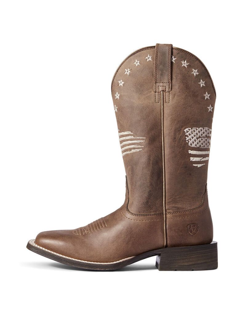 Bottes Western Ariat Circuit Patriot Marron Femme | OIX-73880465