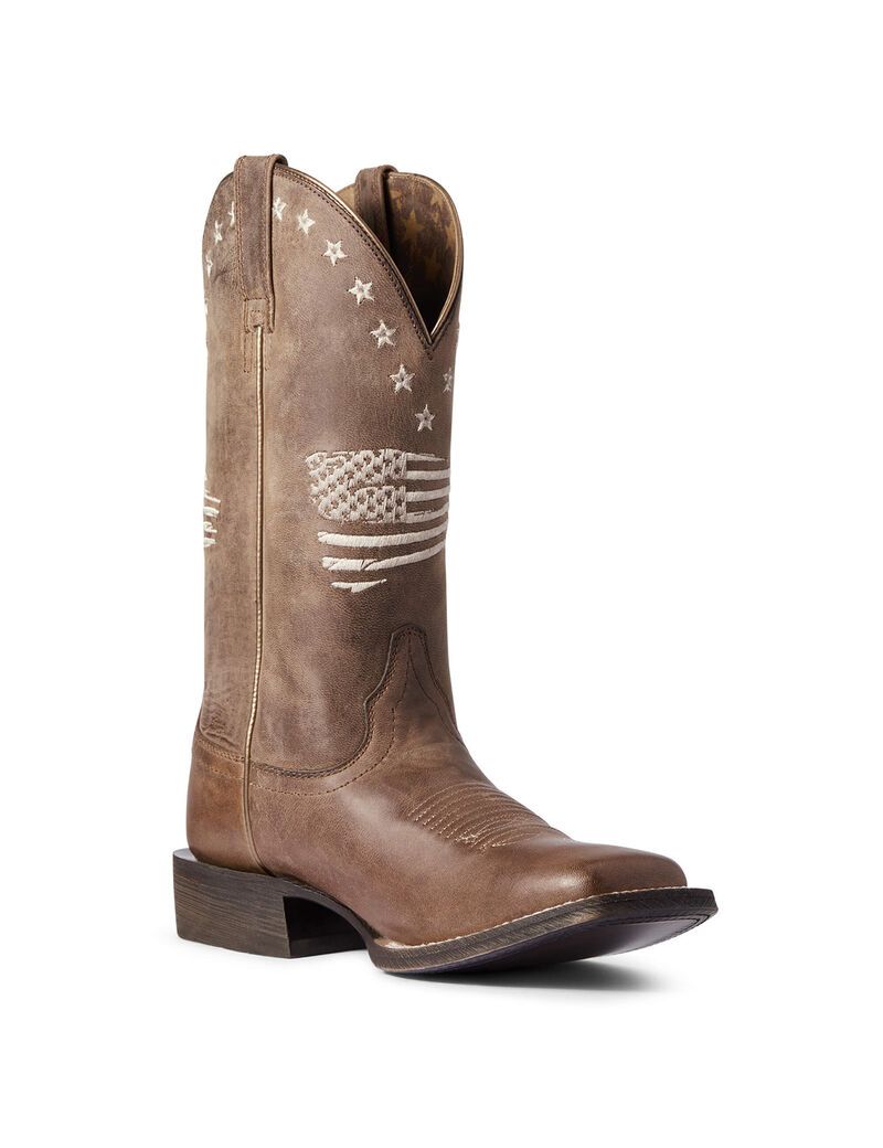 Bottes Western Ariat Circuit Patriot Marron Femme | OIX-73880465