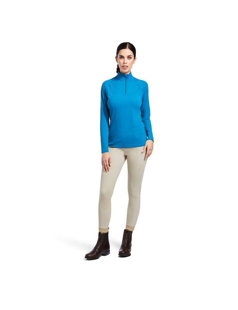 Hauts Ariat Auburn 1/4 Zip Bleu Femme | JVZ-73193876