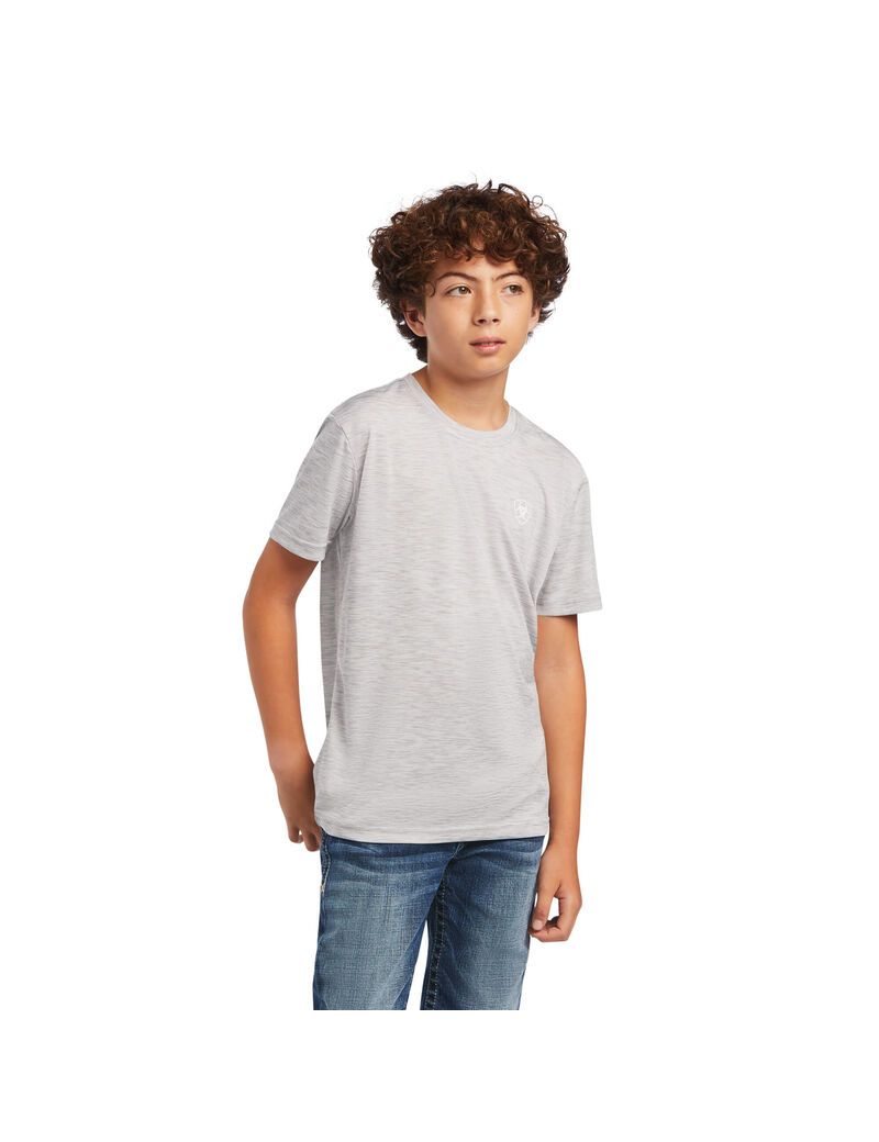 T Shirts Ariat Charger Patriotic Tee Grise Enfant | JDG-80012003