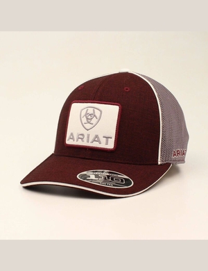 Casquettes Ariat Large logo patch Bordeaux Homme | VJT-32176854