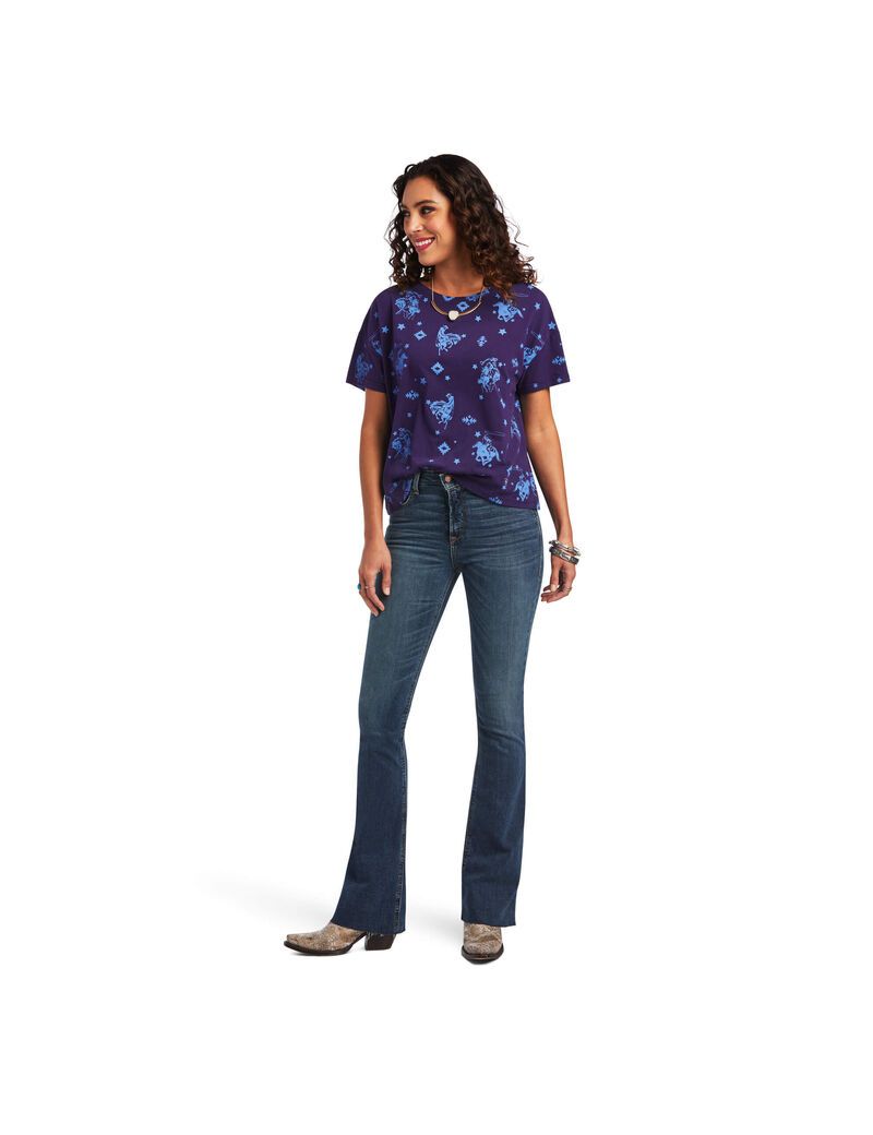 Hauts Ariat Bluegrass Tee Multicolore Femme | NLH-39607441