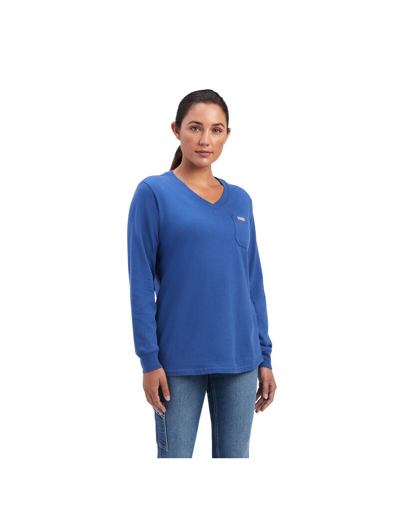 Vêtements De Travail Ariat Rebar Coton Strong SouthWest Graphique T Shirts Bleu Marine Femme | HAY-27264809