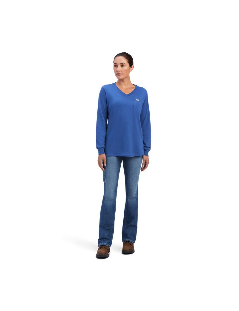 Vêtements De Travail Ariat Rebar Coton Strong SouthWest Graphique T Shirts Bleu Marine Femme | HAY-27264809