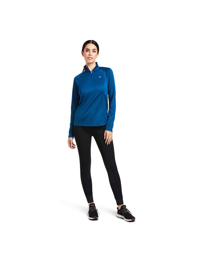 Hauts Ariat Sunstopper 2.0 1/4 Zip Bleu Femme | OSV-31436690