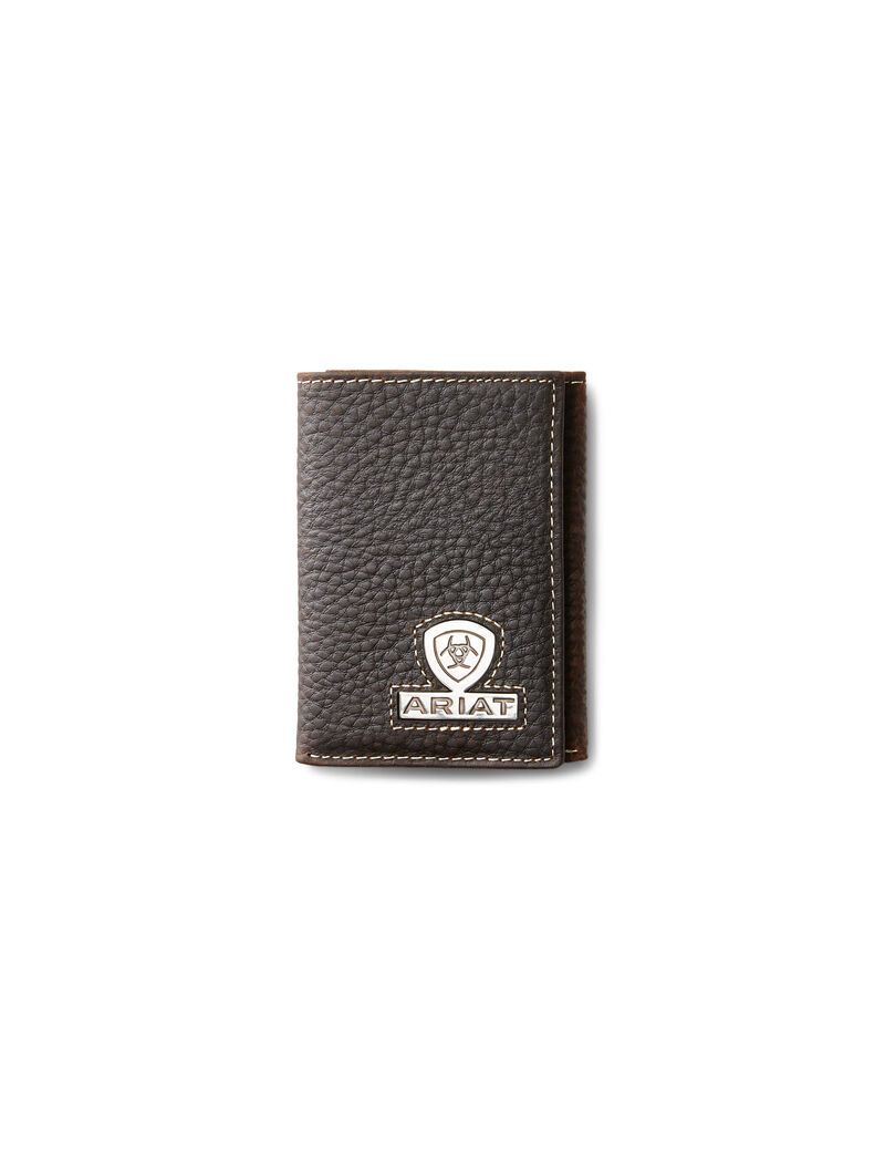 Portefeuilles Ariat Trifold Stacked Logo Marron Homme | ZMH-97004564