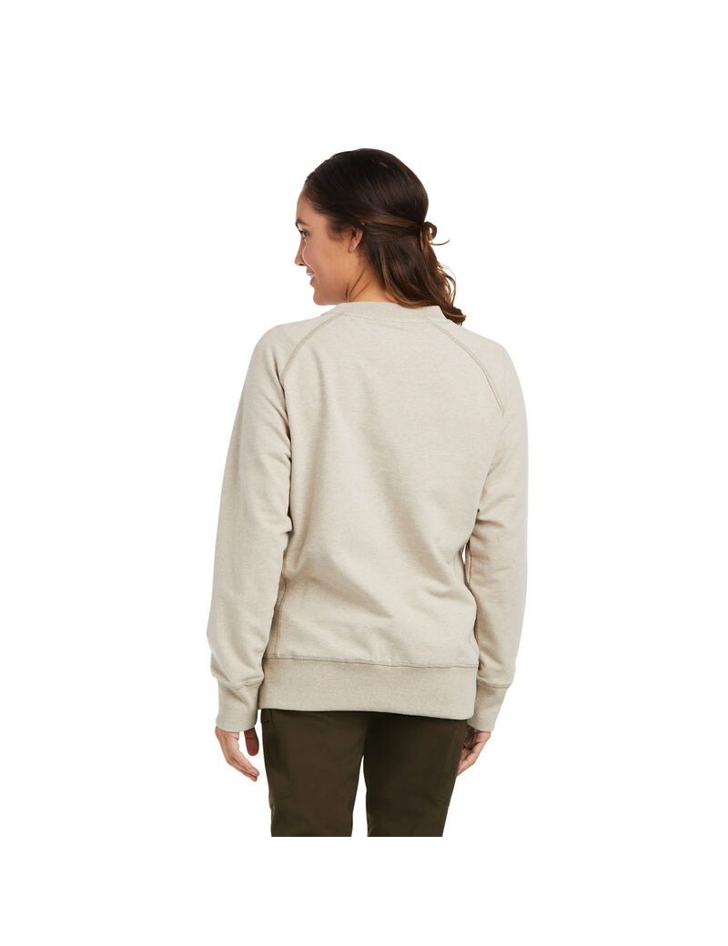 Sweats Ariat Rebar Workman Washed Fleece Beige Femme | THU-71276274