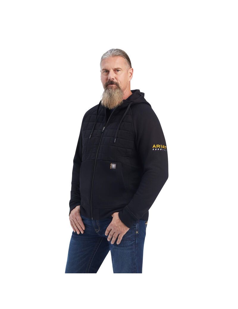 Vêtements De Travail Ariat Rebar Regulator Full Zip Hoodie Noir Homme | LWX-35128809