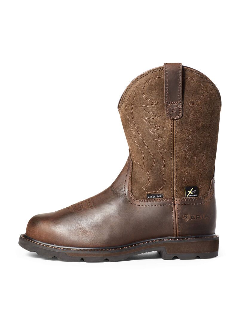 Bottes de Travail Ariat Groundbreaker MetGuard Steel Embout Marron Homme | OAU-27872417