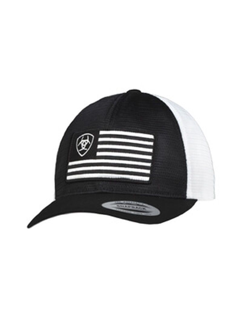 Casquettes Ariat Shield flag mesh Noir Homme | IOM-51483336