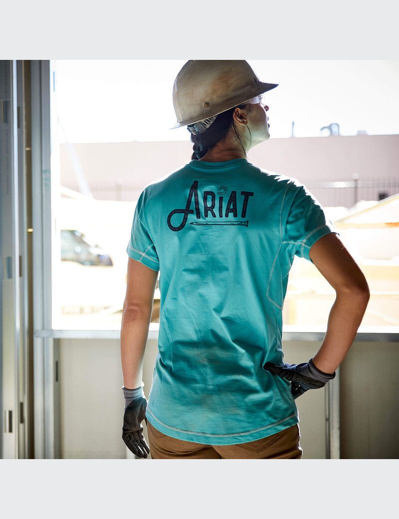 Vêtements De Travail Ariat Rebar Workman Graphique Logo T Shirts Multicolore Femme | SGD-91980381