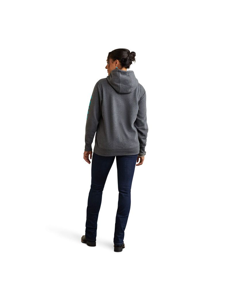 Sweat à Capuche Ariat Logo Grise Femme | ZHV-40583044