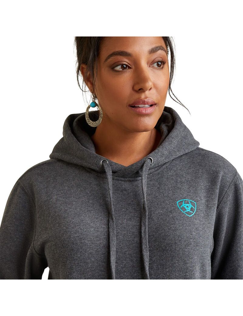 Sweat à Capuche Ariat Logo Grise Femme | ZHV-40583044