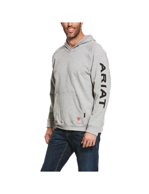 Sweat à Capuche Ariat FR Primo Fleece Logo Grise Homme | ROK-80881379