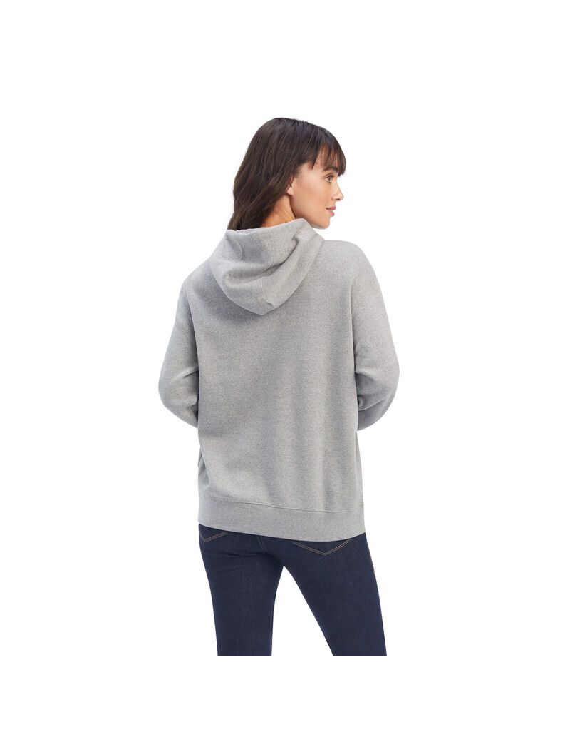 Sweat à Capuche Ariat REAL Beartooth Grise Femme | WNY-34326211