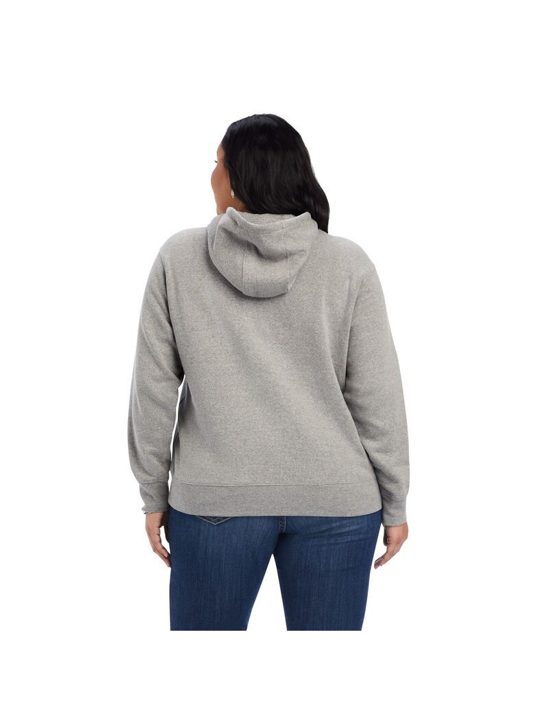 Sweat à Capuche Ariat REAL Beartooth Grise Femme | WNY-34326211