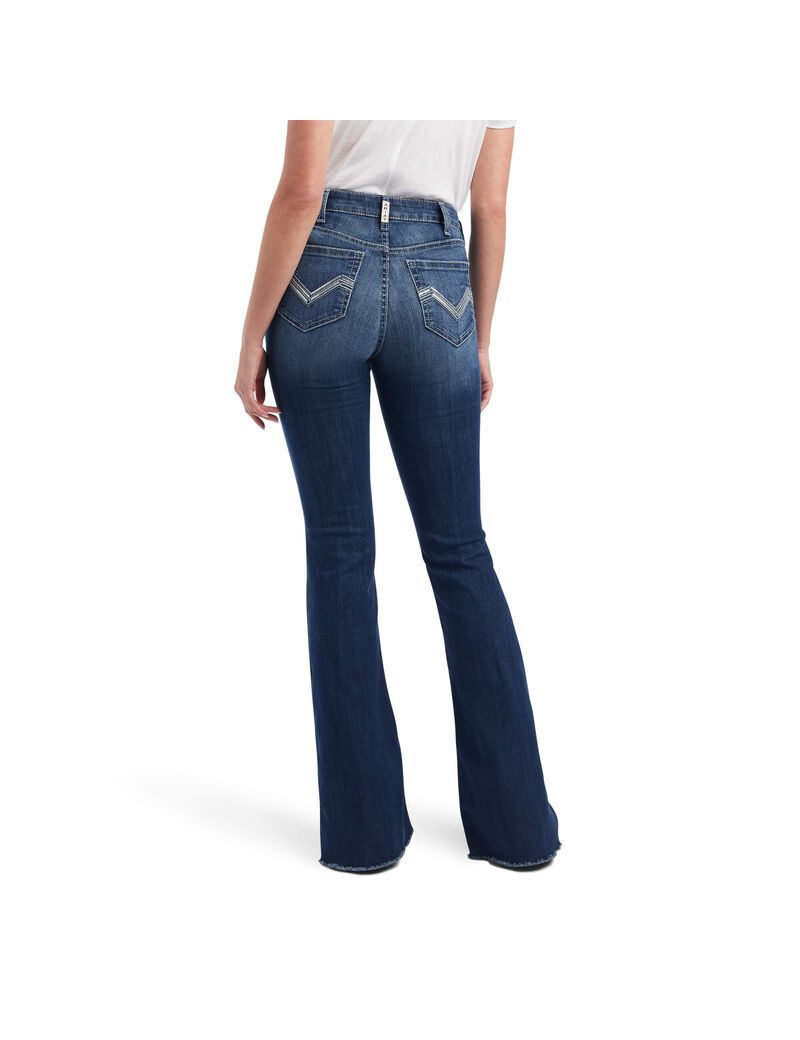 Jean Ariat R.E.A.L. High Rise Beverly Bling Flare Bleu Femme | HEO-98746234