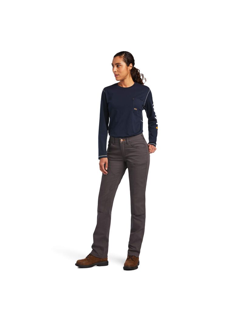 Vêtements De Travail Ariat Rebar DuraStretch Made Tough Double Front Pants Grise Femme | BNU-79761551