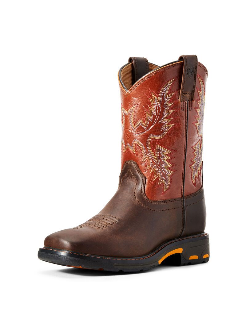 Bottes Western Ariat Workhog Larges Square Embout Multicolore Enfant | FJZ-77445613