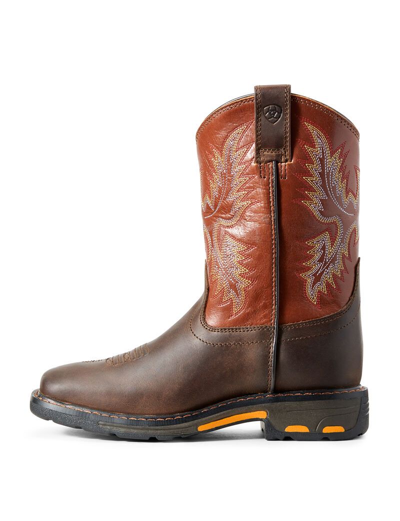 Bottes Western Ariat Workhog Larges Square Embout Multicolore Enfant | FJZ-77445613