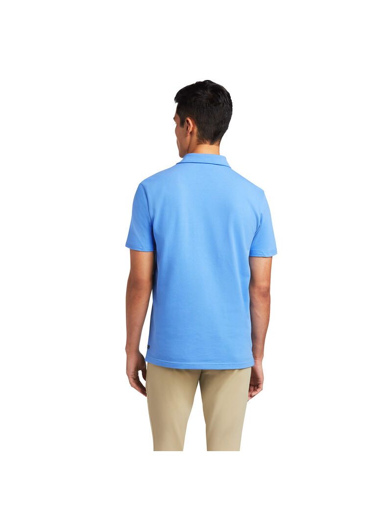 Polos Ariat Medal Bleu Homme | ZBI-92126634