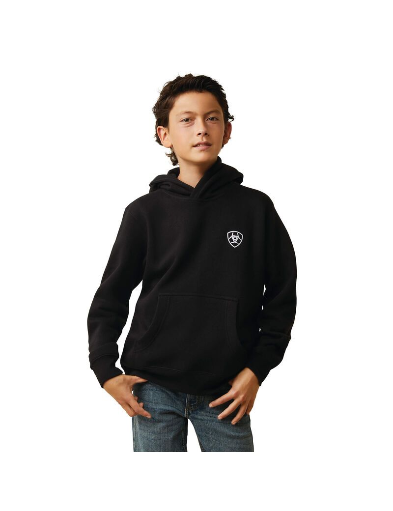 Sweat à Capuche Ariat Americana Block Noir Enfant | TUK-28621906