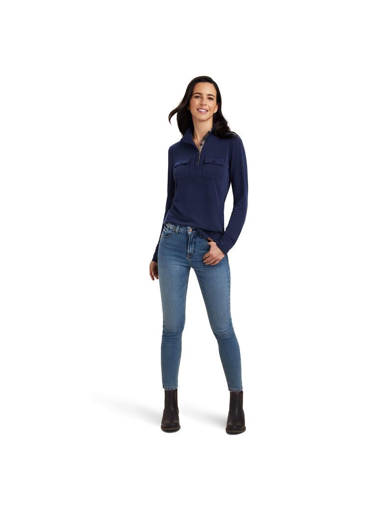 Hauts Ariat Overbrook Bleu Marine Femme | KHH-87747799