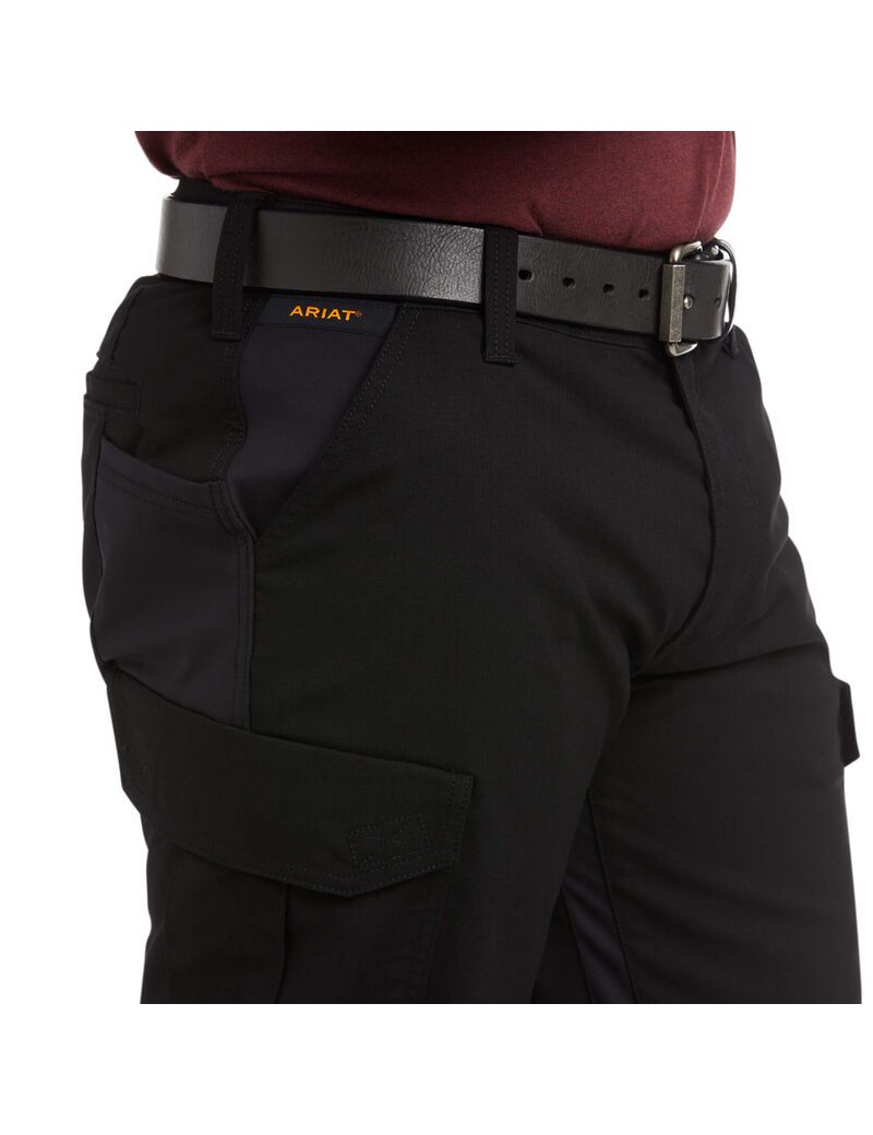 Pantalon Ariat Rebar M5 Droit DuraStretch Ripstop Cargo Droit Noir Homme | XGI-79854656