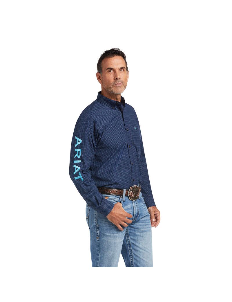 Chemises De Costume Ariat Pro Series Team Sully Classiche Fit Bleu Marine Homme | DGR-73772212